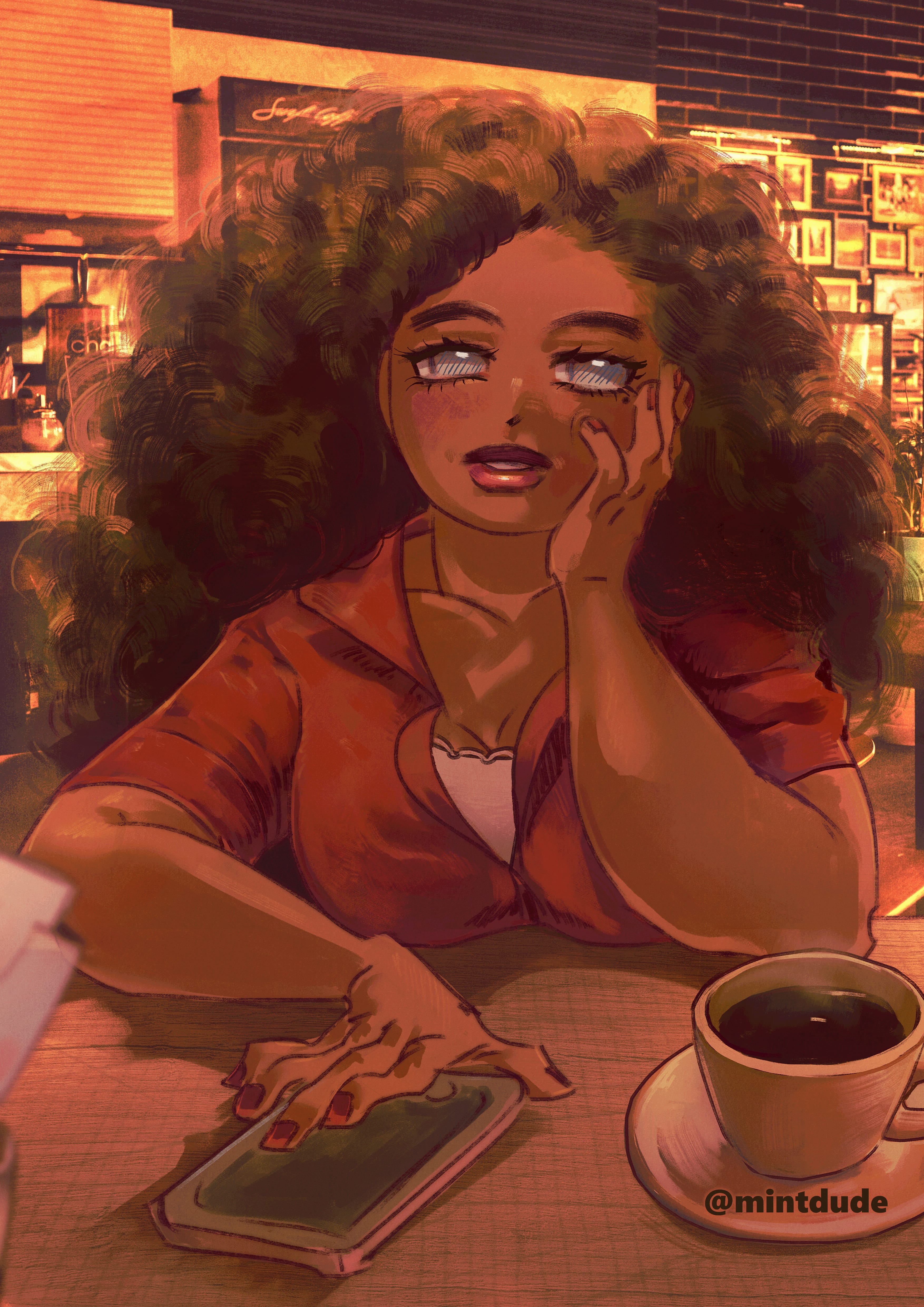 Coffee date with Bella art