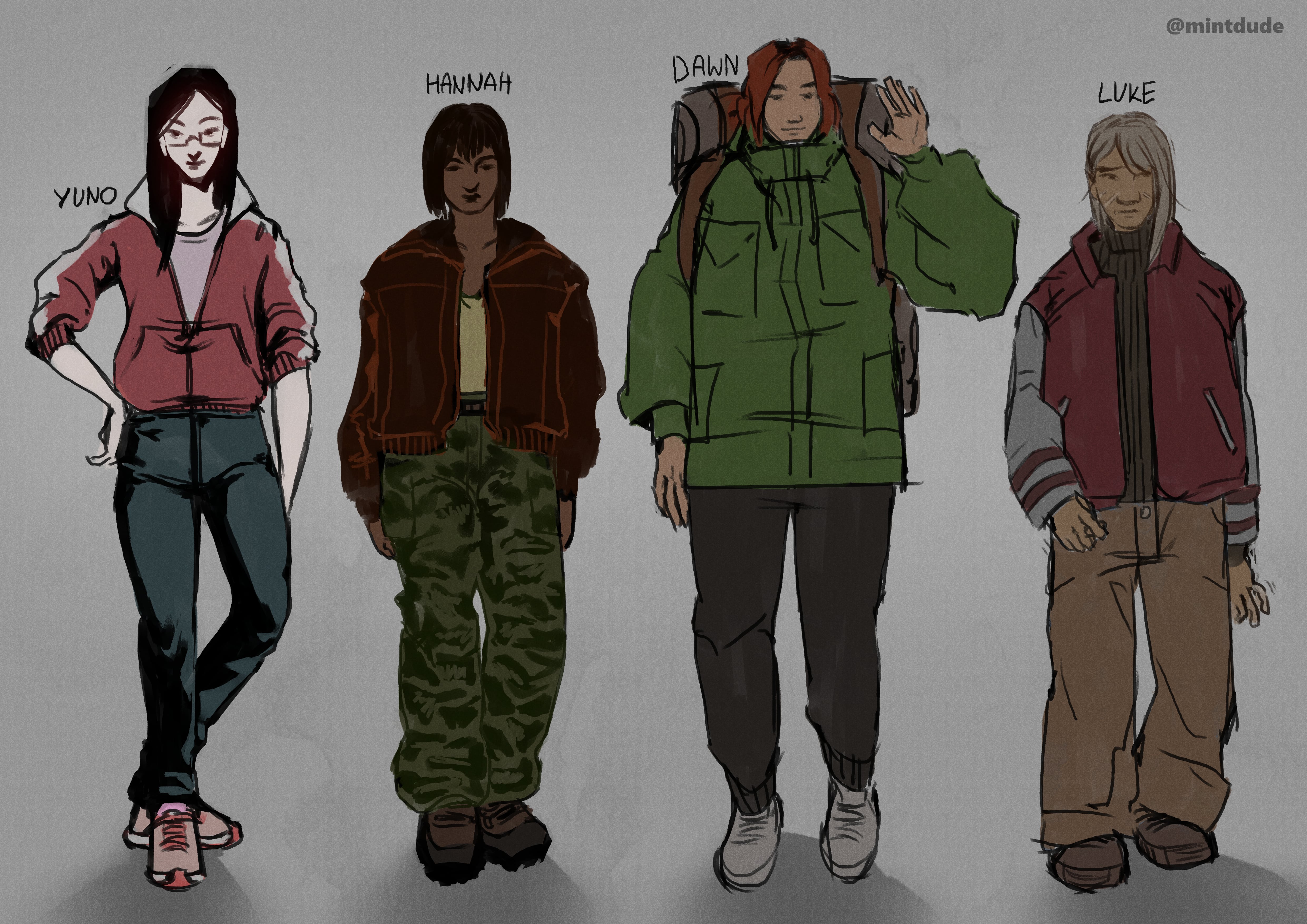 Concept art of characters